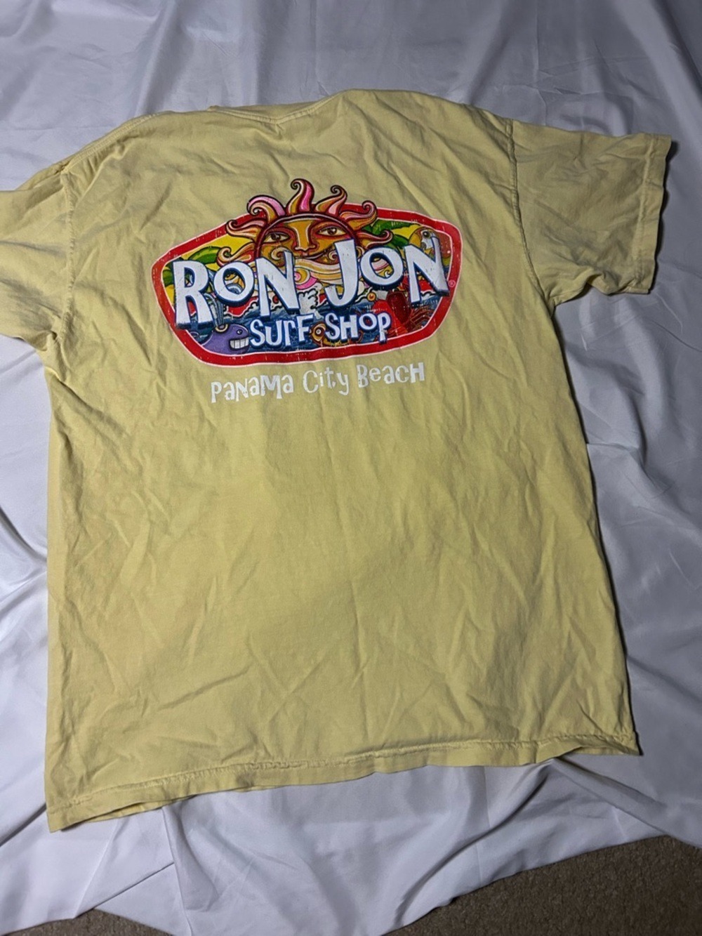 Ron Jon Surf Shop Tshirt Comfort Colors Yellow Panama City Sz L - Picture 10 of 12